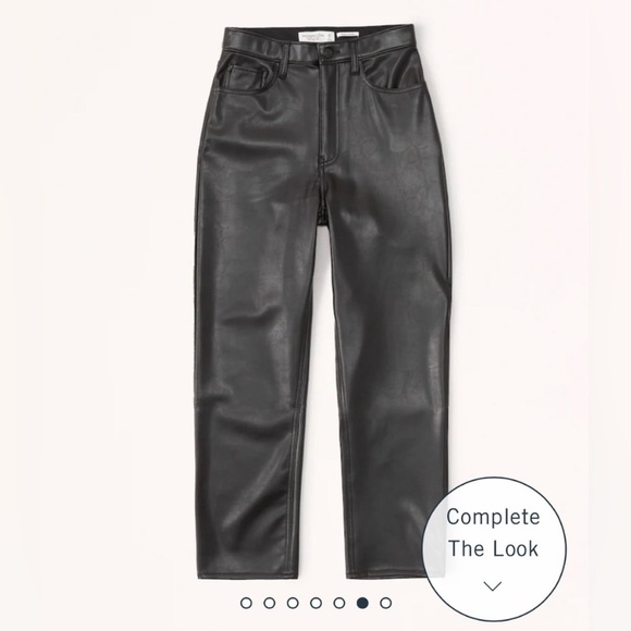 Abercrombie & Fitch Vegan Leather Ankle Straight Pant Ultra High Rise Size 28 6 - Picture 2 of 5